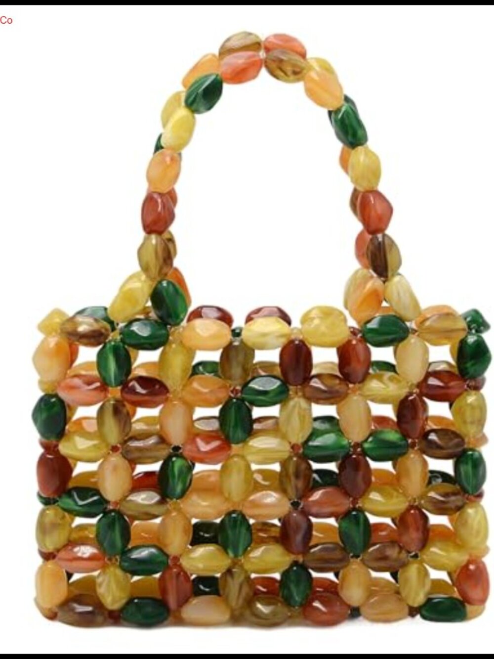 Handmade Acrylic Beaded Top-Handle Handbag Clutch for Wedding Evening